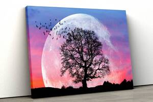 Картина на полотні KIL Art Дерево на тлі місяця 81x54 см (379)