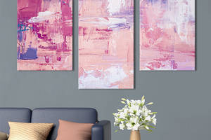 Картина на холсте KIL Art для интерьера в гостиную Абстракция оттенки розового 141x90 см (21-32)