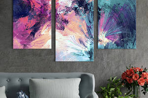 Картина на холсте KIL Art для интерьера в гостиную Абстракция брызги краски 66x40 см (26-32)