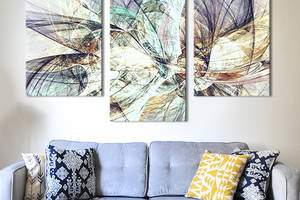 Картина на холсте KIL Art для интерьера в гостиную Абстракция хаос из линий 96x60 см (29-32)