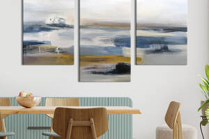 Картина на холсте KIL Art для интерьера в гостиную Абстракция синяя даль 141x90 см (35-32)