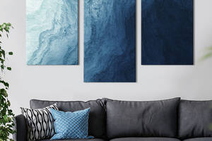Картина на холсте KIL Art для интерьера в гостиную Абстракция морская синяя гладь 96x60 см (58-32)