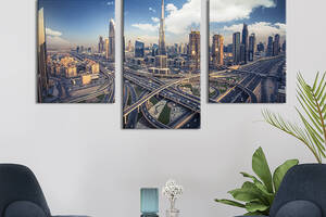 Картина на холсте KIL Art для интерьера в гостиную Абу-Даби - столица Арабских Эмиратов 96x60 см (375-32)