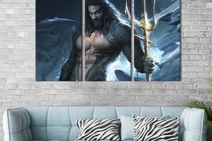 Картина на холсте KIL Art для интерьера в гостиную Aquaman Jason Momoa DC 96x60 см (682-32)