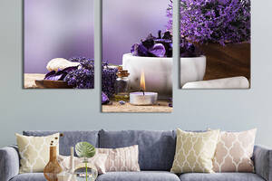 Картина на холсте KIL Art для интерьера в гостиную Ароматные цветы и света 96x60 см (78-32)