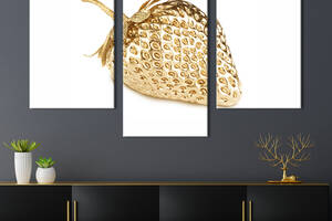 Картина на холсте KIL Art для интерьера в гостиную Блеск золотой клубники 96x60 см (278-32)