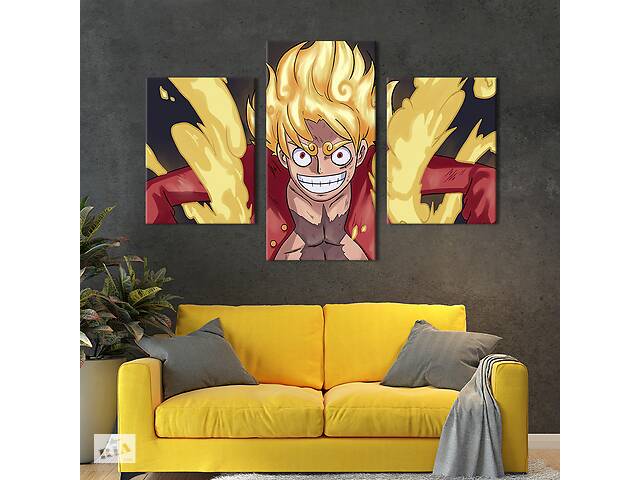 Картина на холсте KIL Art для интерьера в гостиную Бог солнца Луффи 66x40 см (725-32)