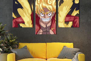 Картина на холсте KIL Art для интерьера в гостиную Бог солнца Луффи 141x90 см (725-32)