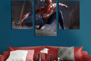 Картина на холсте KIL Art для интерьера в гостиную Человек-паук - герой улиц Нью-Йорка 96x60 см (762-32)