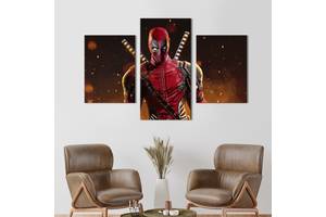 Картина на холсте KIL Art для интерьера в гостиную Deadpool 96x60 см (700-32)