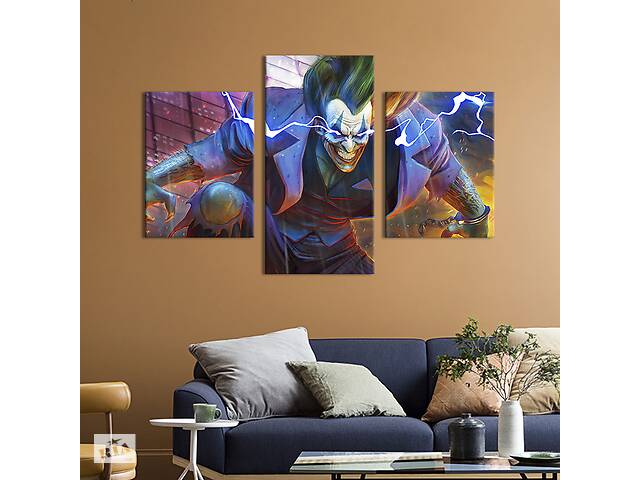 Картина на холсте KIL Art для интерьера в гостиную Демонический Джокер 96x60 см (717-32)