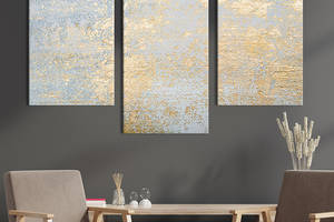 Картина на холсте KIL Art для интерьера в гостиную Драгоценный золотой холст 96x60 см (28-32)