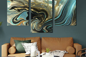 Картина на холсте KIL Art для интерьера в гостиную Драгоценный бронзовый мрамор 96x60 см (49-32)