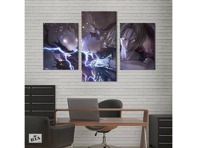 Картина на холсте KIL Art для интерьера в гостиную Edward Elric, Fullmetal Alchemist 96x60 см (709-32)