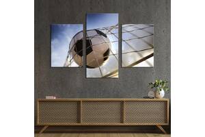 Картина на холсте KIL Art для интерьера в гостиную Футбольный мяч в сетке ворот 96x60 см (479-32)