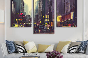 Картина на холсте KIL Art для интерьера в гостиную Гонконг в Китае 66x40 см (366-32)