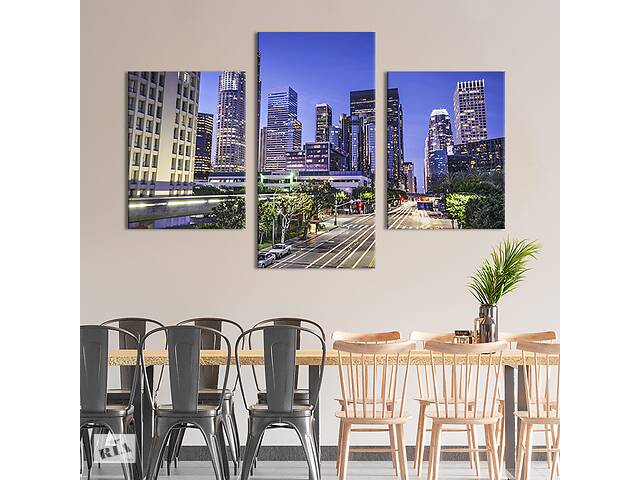 Картина на холсте KIL Art для интерьера в гостиную Город ангелов - Лос-Анджелес 66x40 см (339-32)