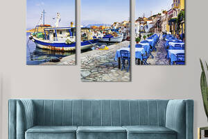 Картина на холсте KIL Art для интерьера в гостиную Грецкий остров Халки 66x40 см (355-32)