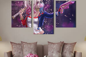 Картина на холсте KIL Art для интерьера в гостиную Harley Quinn The Suicide Squad 141x90 см (714-32)