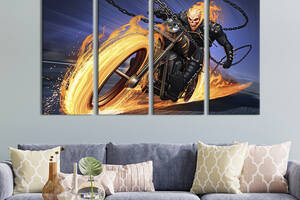 Картина на холсте KIL Art для интерьера в гостиную Johnathon Blaze, Ghost Rider 96x60 см (713-32)