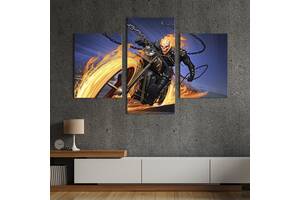 Картина на холсте KIL Art для интерьера в гостиную Johnathon Blaze, Ghost Rider 66x40 см (713-32)