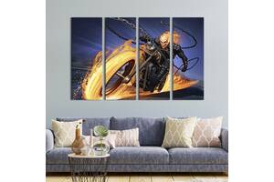 Картина на холсте KIL Art для интерьера в гостиную Johnathon Blaze, Ghost Rider 141x90 см (713-32)