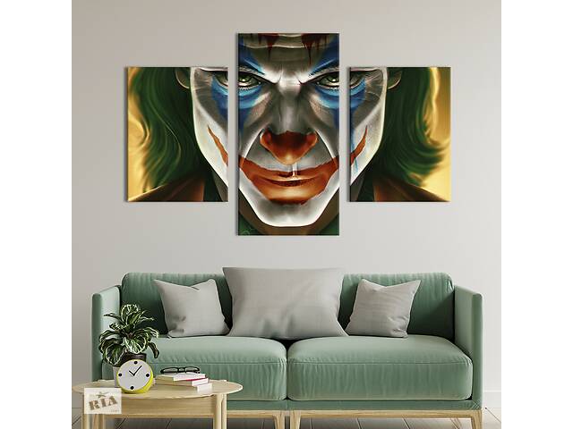 Картина на холсте KIL Art для интерьера в гостиную Joker Joaquin Phoenix 96x60 см (720-32)