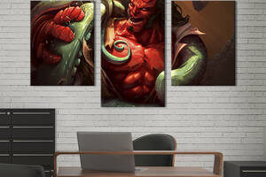 Картина на холсте KIL Art для интерьера в гостиную Хеллбой - персонаж Dark Horse Comics 96x60 см (715-32)