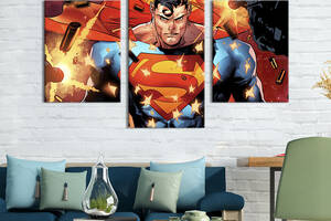 Картина на холсте KIL Art для интерьера в гостиную Кларк Кент, Супермен 141x90 см (750-32)