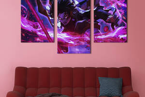 Картина на холсте KIL Art для интерьера в гостиную Клинок Танджиро Камадо 96x60 см (662-32)