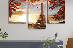 Картина на холсте KIL Art для интерьера в гостиную Красота осени в Париже 96x60 см (376-32)