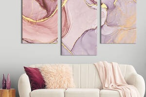 Картина на холсте KIL Art для интерьера в гостиную Красивый розовый мрамор 96x60 см (45-32)