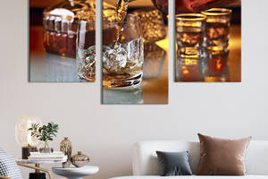 Картина на холсте KIL Art для интерьера в гостиную Крепкий виски 141x90 см (283-32)