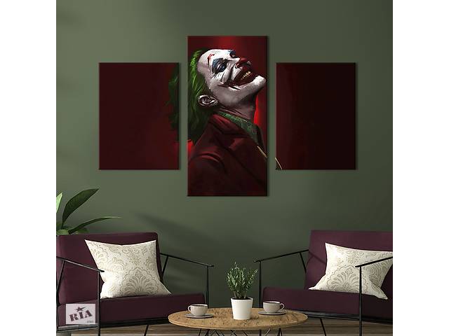 Картина на холсте KIL Art для интерьера в гостиную Культовый враг Бэтмена Джокер 141x90 см (721-32)