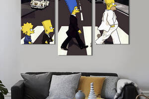 Картина на холсте KIL Art для интерьера в гостиную Культовые Симпсоны 96x60 см (740-32)