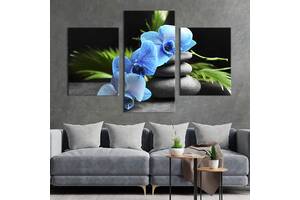 Картина на холсте KIL Art для интерьера в гостиную Лазурная орхидея 66x40 см (71-32)