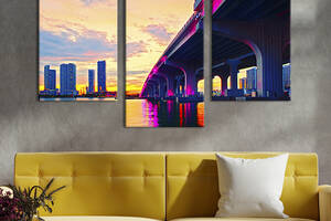 Картина на холсте KIL Art для интерьера в гостиную Мегаполис будущего 96x60 см (357-32)