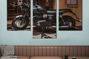 Картина на холсте KIL Art для интерьера в гостиную Мощный мотоцикл Триумф Бонневилле 96x60 см (86-32)