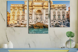 Картина на холсте KIL Art для интерьера в гостиную Прекрасный фонтан Треви в Риме 96x60 см (326-32)