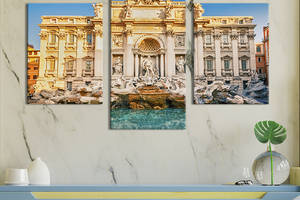Картина на холсте KIL Art для интерьера в гостиную Прекрасный фонтан Треви в Риме 66x40 см (326-32)
