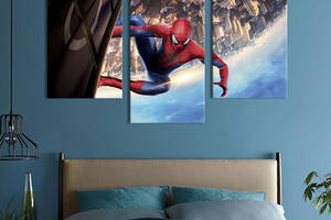 Картина на холсте KIL Art для интерьера в гостиную Питер Паркер - Человек-паук 96x60 см (766-32)