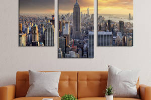 Картина на холсте KIL Art для интерьера в гостиную Разнообразие зданий Нью-Йорка 96x60 см (370-32)