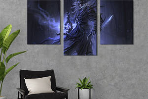 Картина на холсте KIL Art для интерьера в гостиную Самурай с демонической головой 141x90 см (673-32)