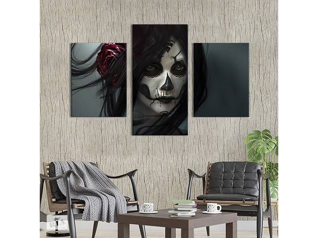 Картина на холсте KIL Art для интерьера в гостиную Santa Muerte 66x40 см (699-32)