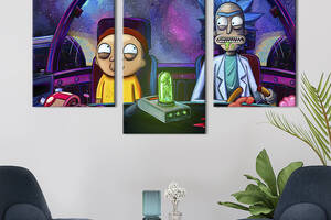 Картина на холсте KIL Art для интерьера в гостиную Смешные Рик и Морти 96x60 см (735-32)