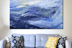 Картина на холсте KIL Art для интерьера в гостиную спальню Абстрактное море 80x54 см (10-1)