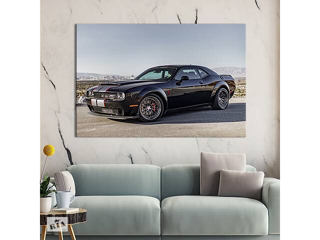 Картина на холсте KIL Art для интерьера в гостиную спальню Dodge Challenger SRT Demon 80x54 см (110-1)