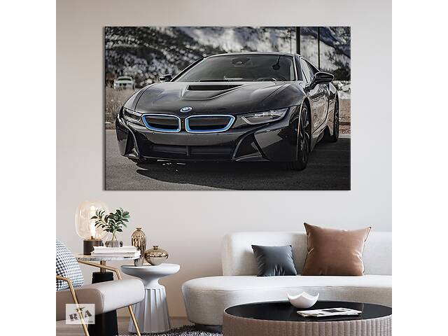 Картина на холсте KIL Art для интерьера в гостиную спальню Автомобиль BMW i8 120x80 см (115-1)