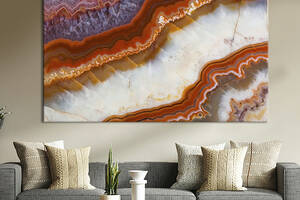 Картина на холсте KIL Art для интерьера в гостиную спальню Абстрактный мрамор 80x54 см (13-1)