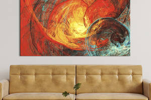 Картина на холсте KIL Art для интерьера в гостиную спальню Абстракция солнечный ветер 80x54 см (19-1)